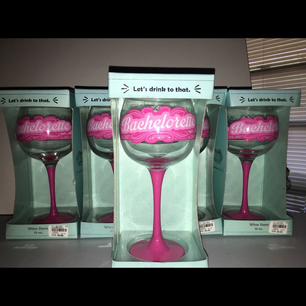 Bachelorette wine glasses (wine stem) 18oz